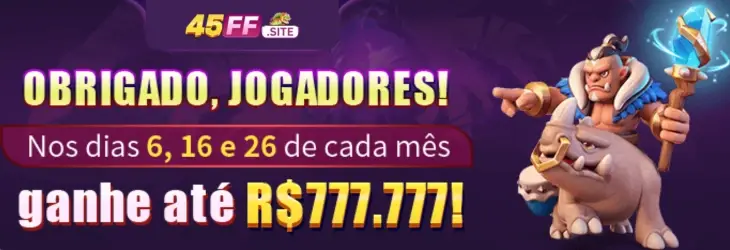 Banner de promoção do 45FF Cassino.